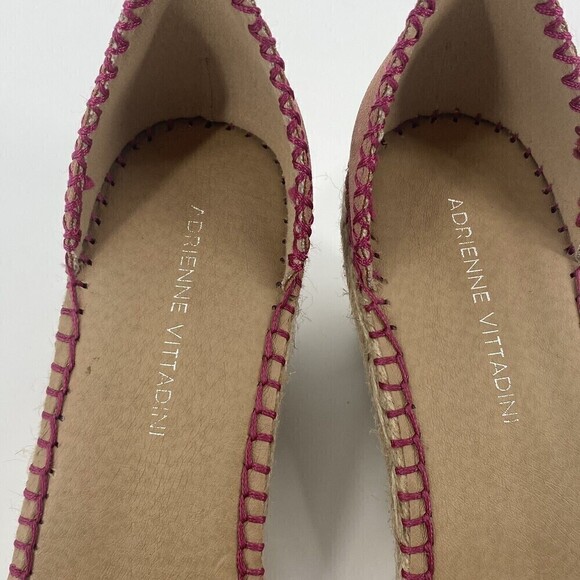 Adrienne Vittadini Womens Size 9.5 Charming Espadrille Wedge Sandals Dusty Pink - Picture 5 of 11